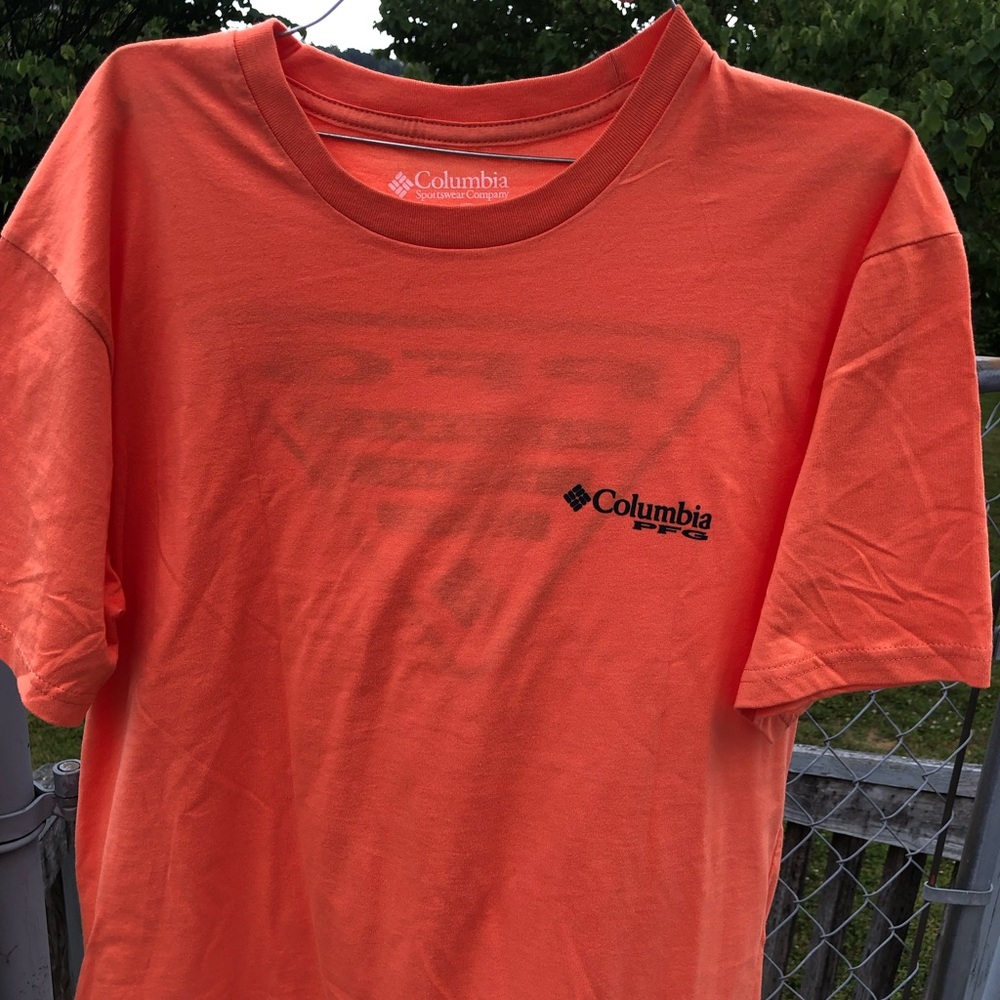 Orange n black columbia pfg shirt